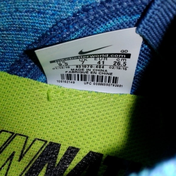 Nike Free RN Flyknit Women's 9.5 mens size 8 Running Shoes 831070-404 Blue White - Picture 6 of 7